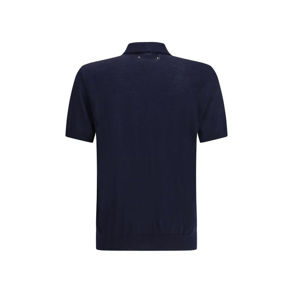Golden Goose Blue Merino Wool Polo Shirt