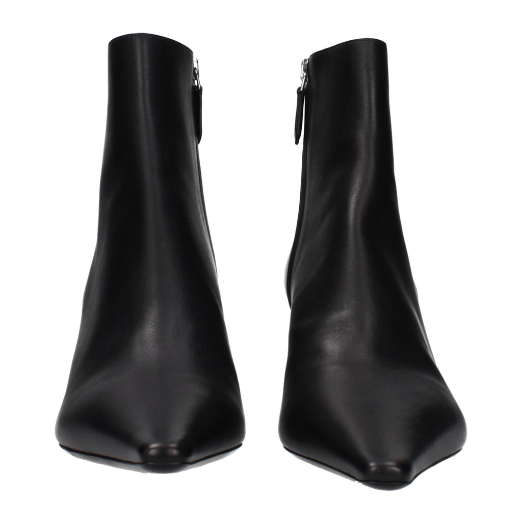 Prada Black Leather Ankle Boots