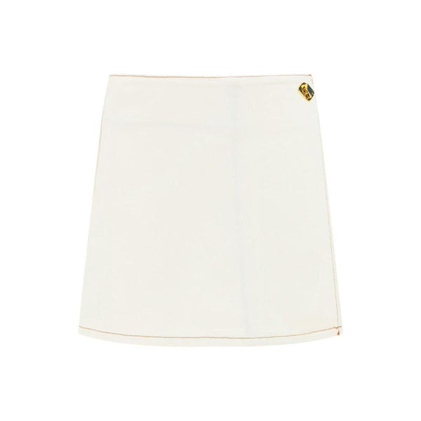 Ganni White Cotton Mini Skirt