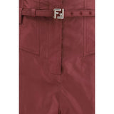 Fendi Bordeaux Silk Casual Pants