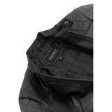 Giacca Biker In Vera Pelle Nera Uomo Slim Rinforzi A Rombi Su Spalle E Gomiti Rindway