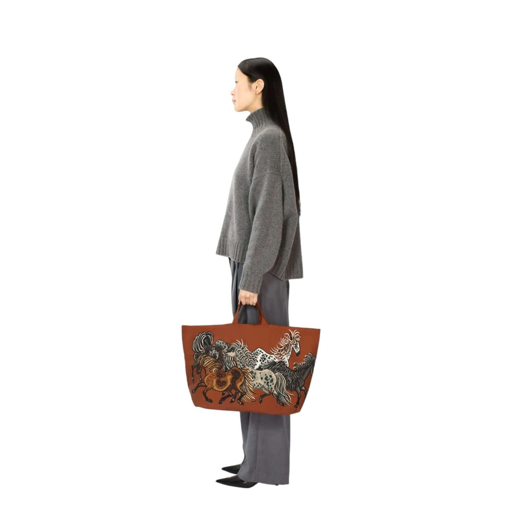 Borsa Maxi Shopping Western Marrone