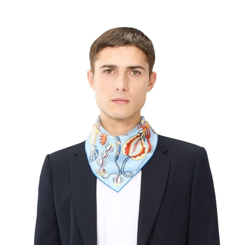 Foulard Quadrato Botanique Blu