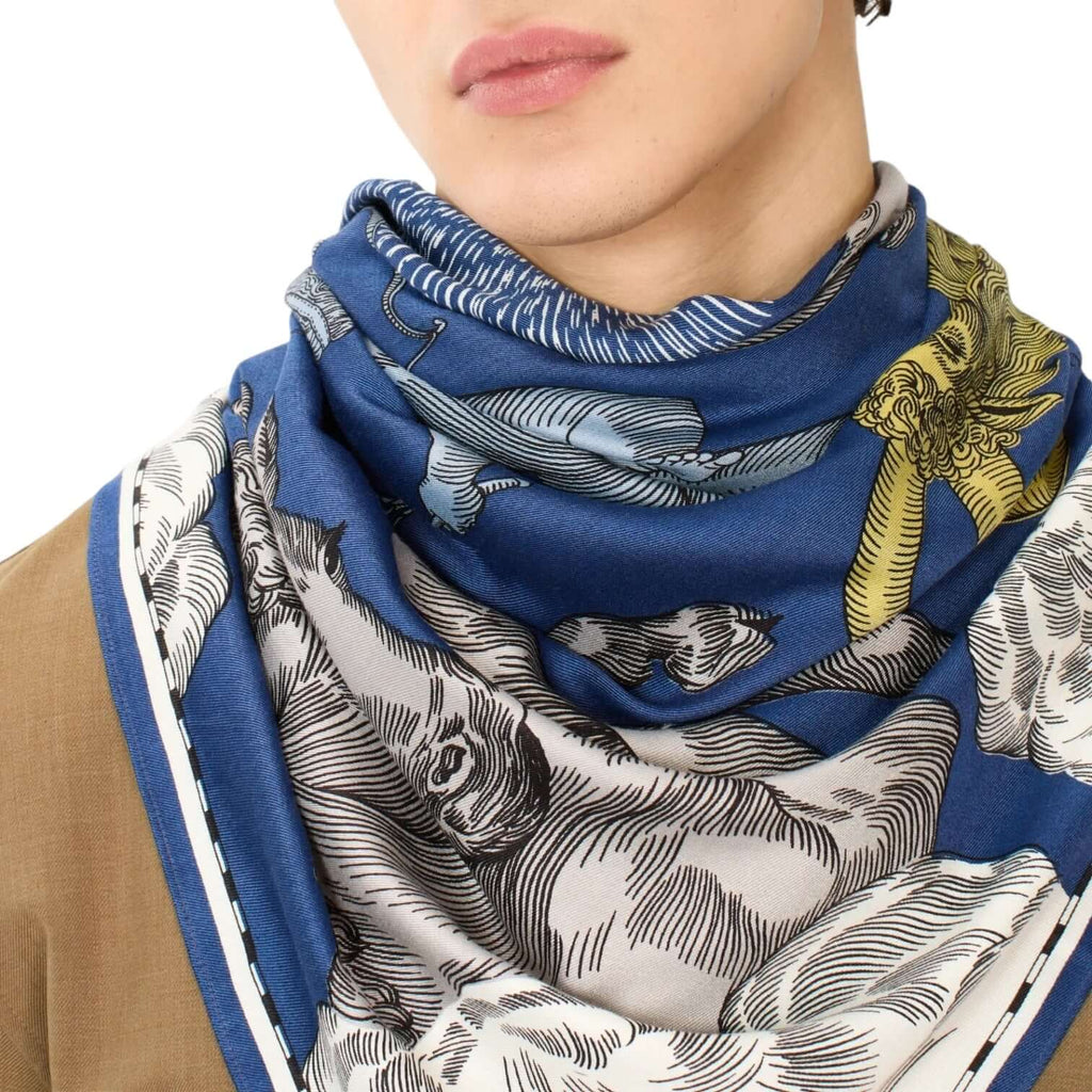 Foulard Quadrato Astrologie Duck Blu Cadetto