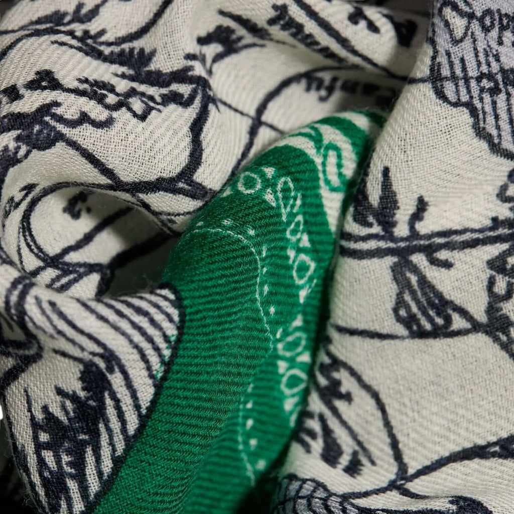Foulard Quadrato Mappemonde Verde