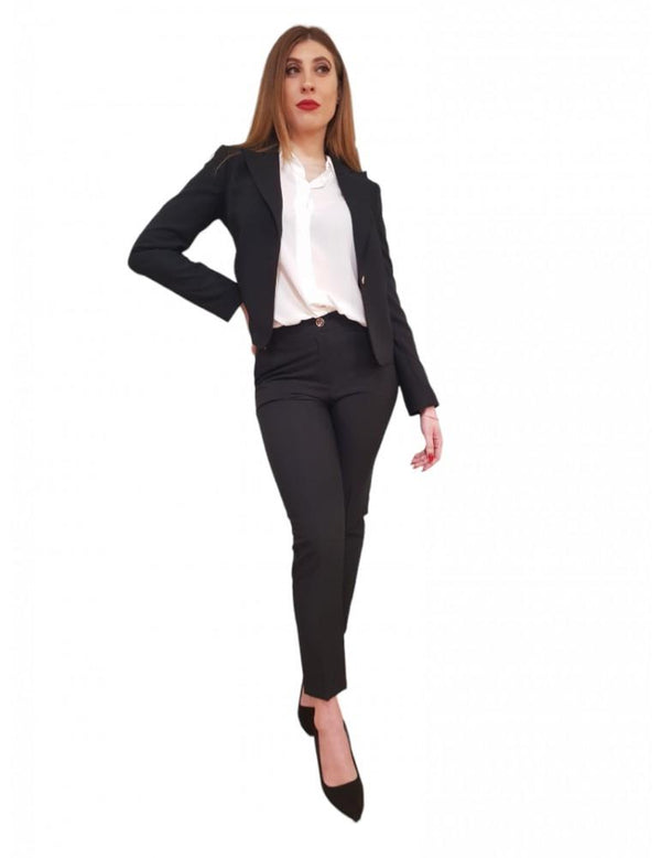 FRACOMINA SHORT TAILOR JACKET BLACK