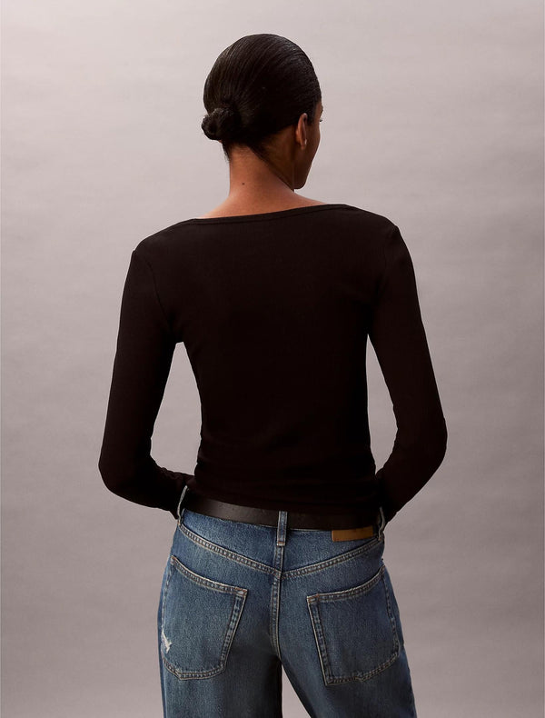 CALVIN KLEIN JEANS LS WOVEN LABEL 2X2 R