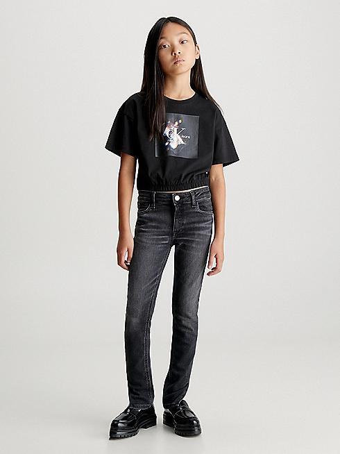 CALVIN KLEIN JEANS SKINNY MR SLIT OPTIC BLACK