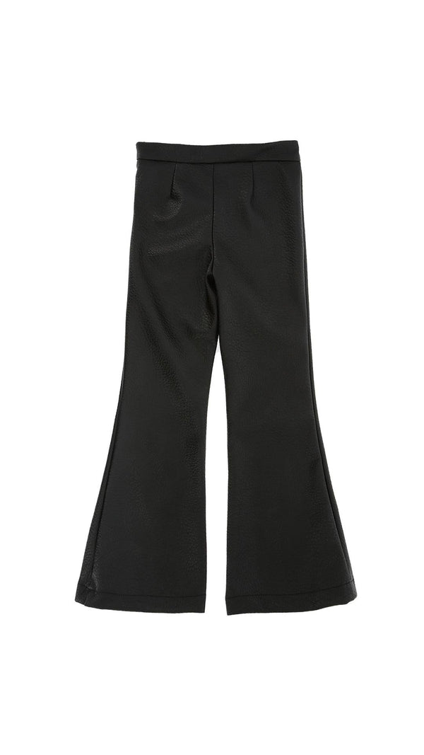 ELISABETTA FRANCHI La Mia Bambina PANTALONE ZAMPA IN ECOPELLE ELEFANTE