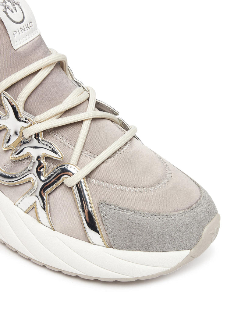 PINKO ARIEL 01 - SNEAKER SATIN/COW SUEDE/MIRROR CAGE