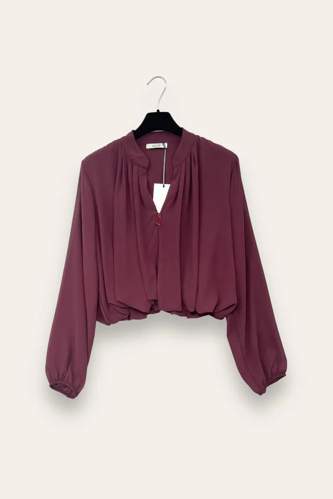 LOVEme Camicia in georgette scollo a V, elastico al fondo