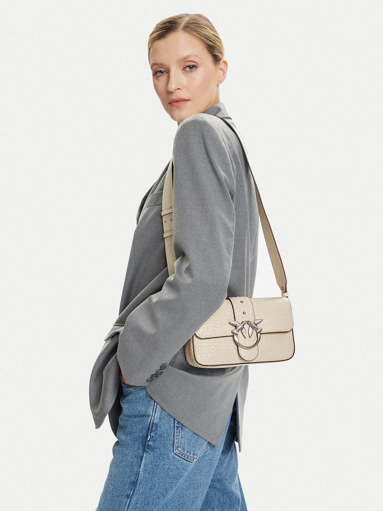 PINKO LOVE ONE MINI SLOUCHY FL PELLE