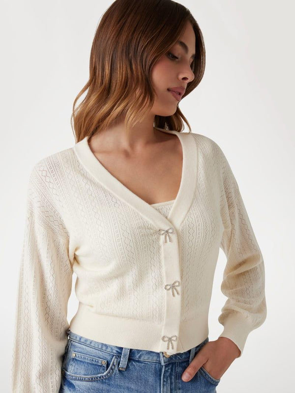 GUESS LS VN LYLA CARDI SWTR