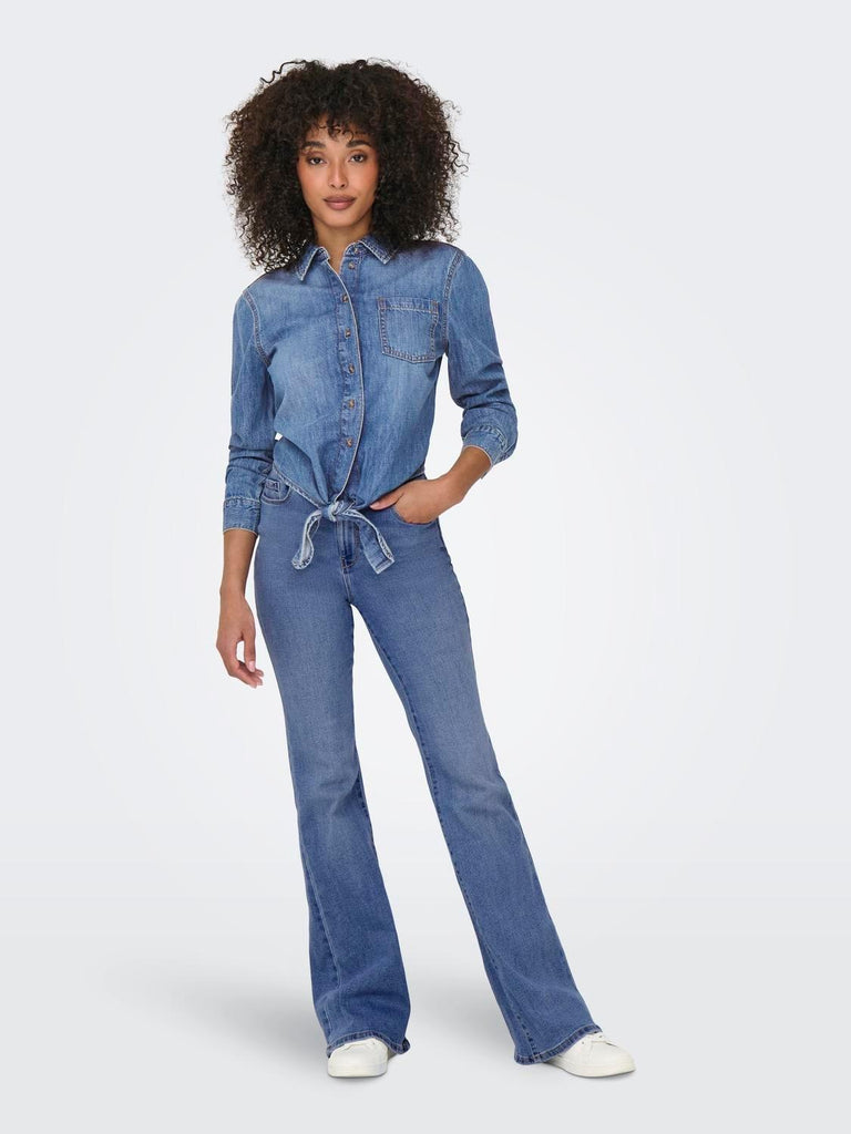 ONLY ONLSEVIGNY LECEY LS KNOT DNM SHIRT AKM