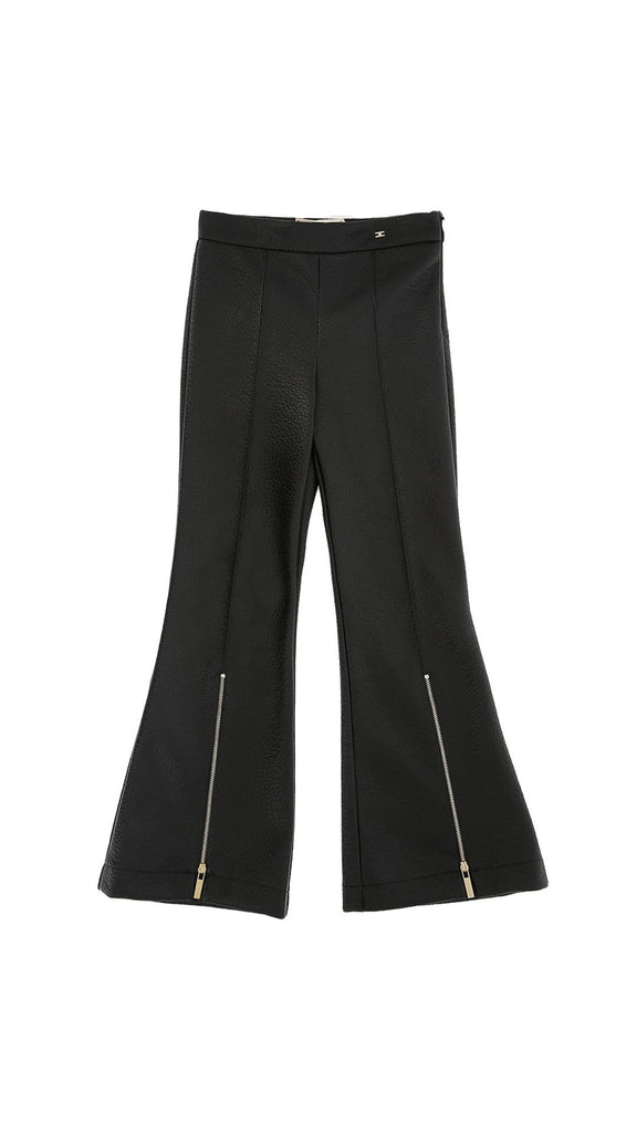 ELISABETTA FRANCHI La Mia Bambina PANTALONE ZAMPA IN ECOPELLE ELEFANTE