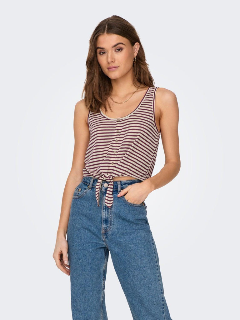 ONLY ONLCANNES S/L GLITTER KNOT TOP JRS