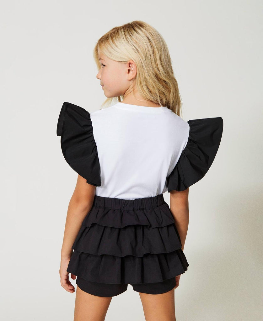 TWINSET GONNA/PANTALONE IN POPELINE CON BALZE