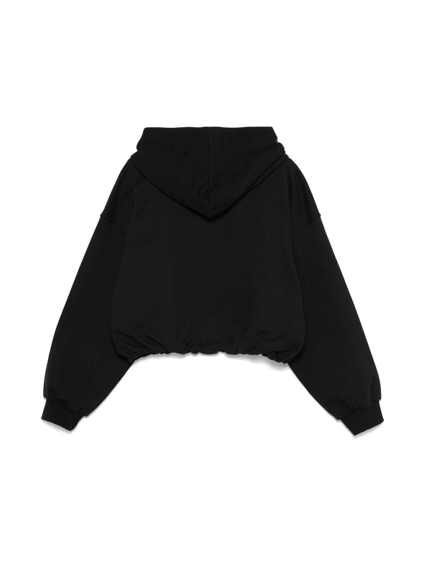 ELISABETTA FRANCHI La Mia Bambina FELPA CROPPED CON CAPPUCCIO E RICAMO