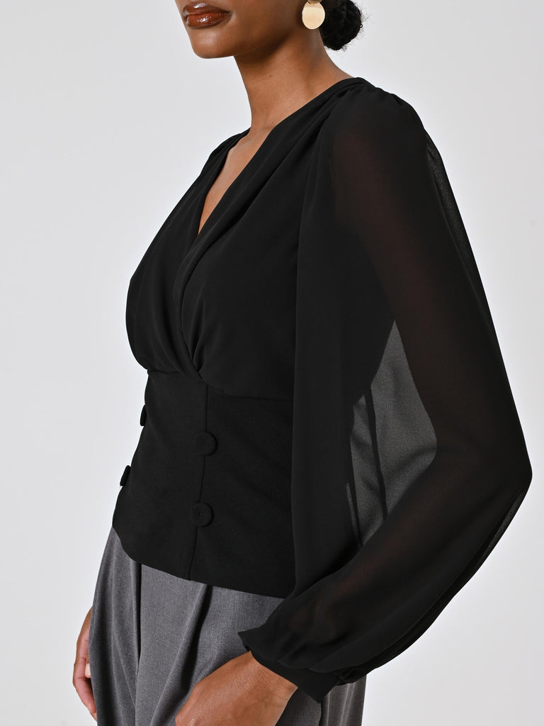 RINASCIMENTO FSTYLE AI9065-B BLUSA SFIANCATA