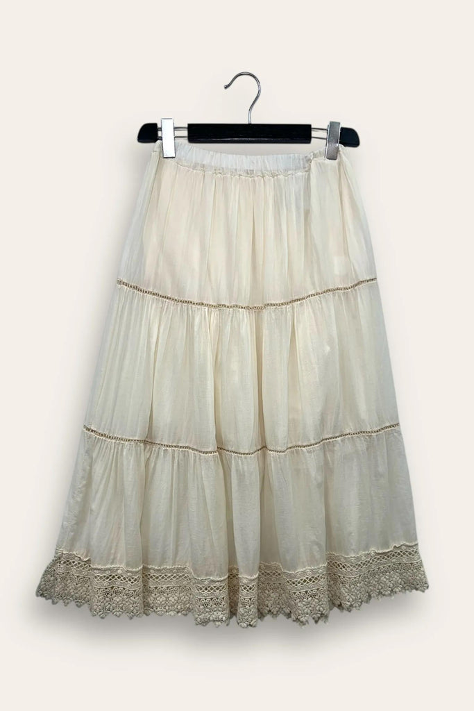LOVEme Gonna a balze in mussola di cotone con pizzo al fondo