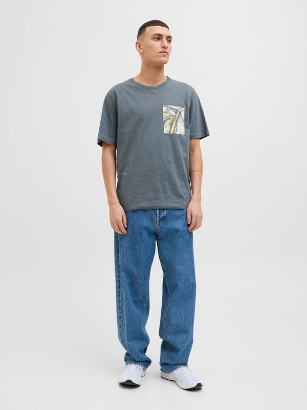 JACK AND JONES JORSPLIT AOP POCKET TEE SS CREW NECK