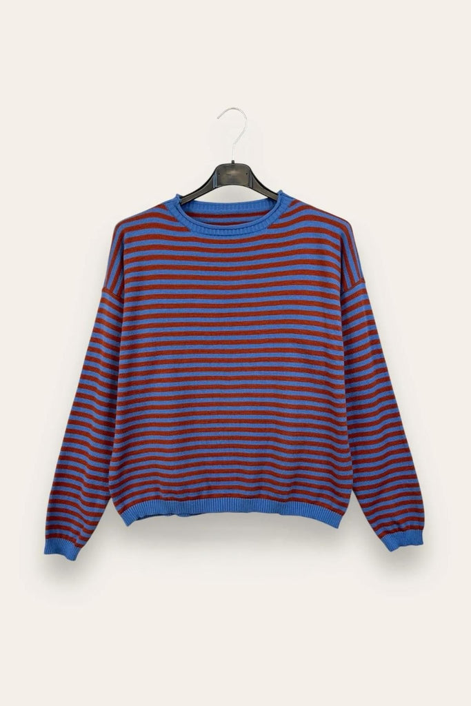 LOVEme Maglia girocollo a righe bicolore