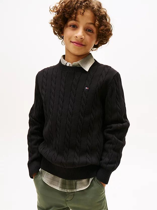 TOMMY HILFIGER COTTON CABLE SWEATER