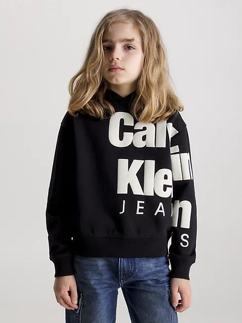 CALVIN KLEIN JEANS BLOWN-UP LOGO FLEECE HOODIE
