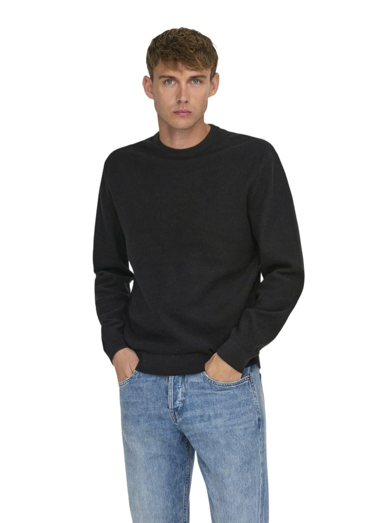 ONLY&SONS ONSTONY DS 12 LS WAFFLE CREW KNIT NOOS