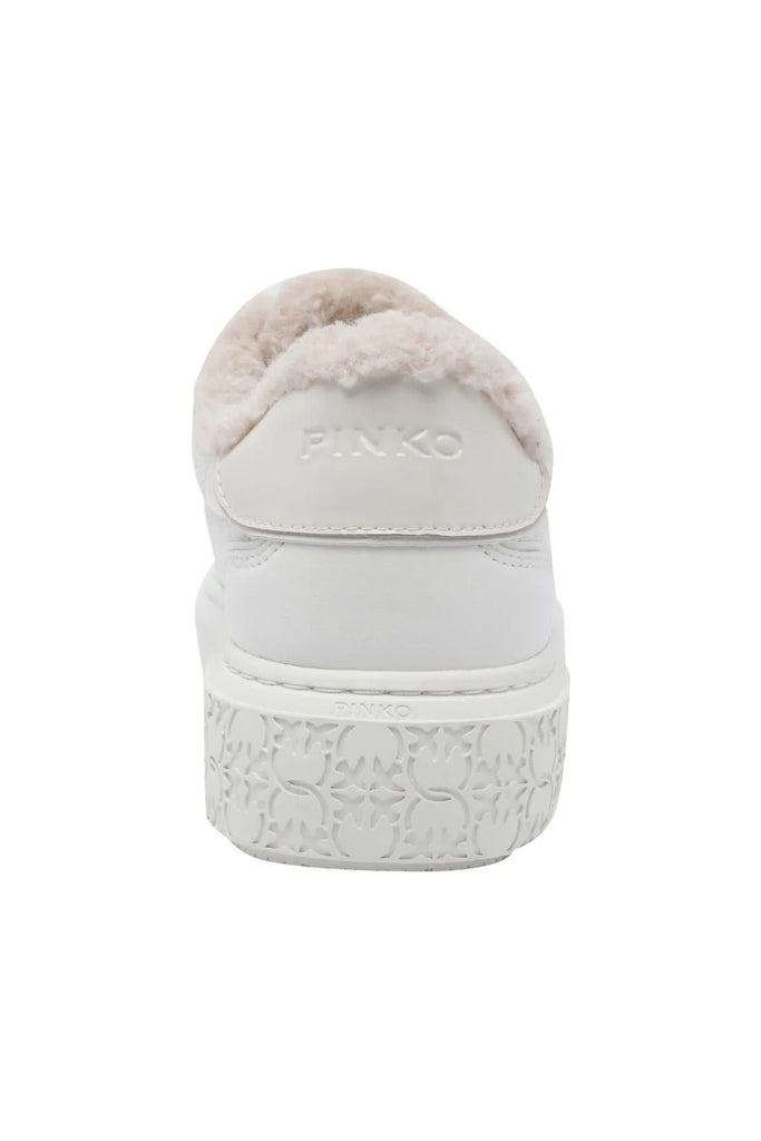 PINKO YOKO 21 - SNEAKER CALF LEATHER/MONOGRAM NYLON/LINING