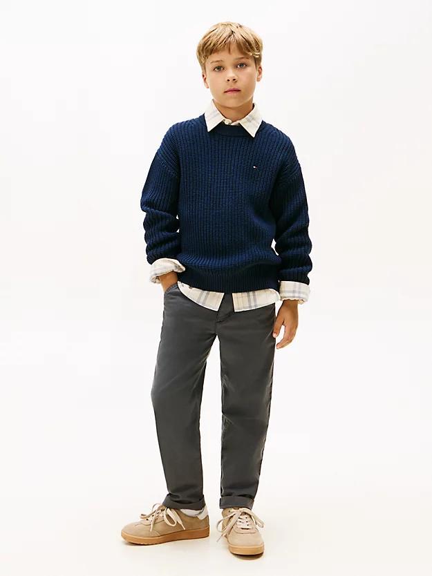 TOMMY HILFIGER HALF CARDIGAN C-NECK SWEATER