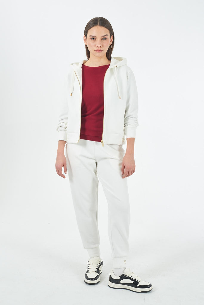YES ZEE FELPA DONNA FULLZIP IN PUNTO MILANO, CAPPUCCIO