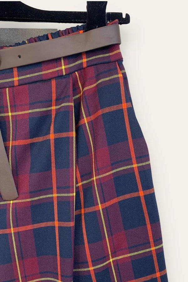 LOVEme Bermuda tartan sotto ginocchio  con elastico retro vita