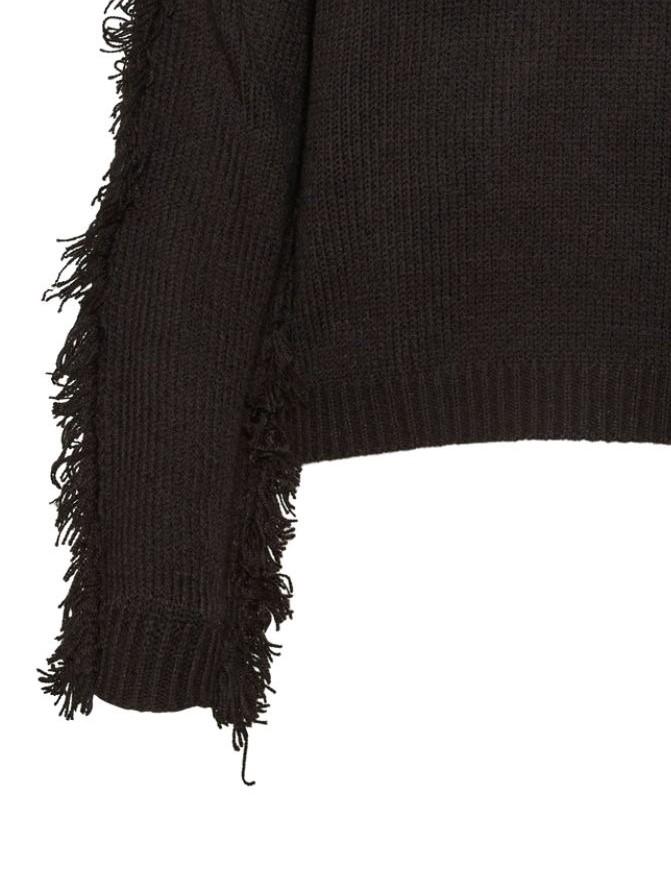 VERO MODA VMGIANNA LS O-NECK SHORT FRINGE PULLOVER