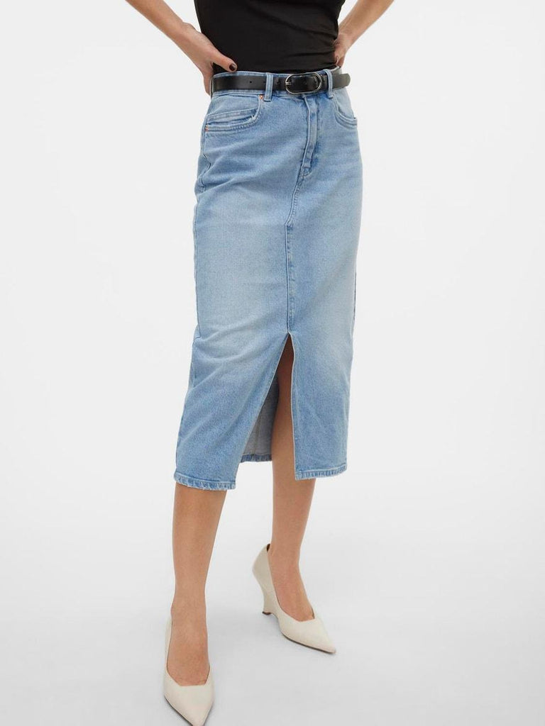 VERO MODA VMVERI HR CALF DENIM SKIRT GA MIX NOOS