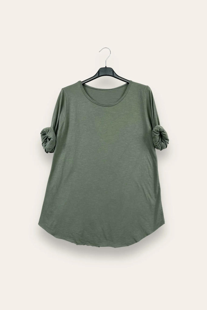 LOVEme Maglietta basica girocollo in cotone, manica lunga