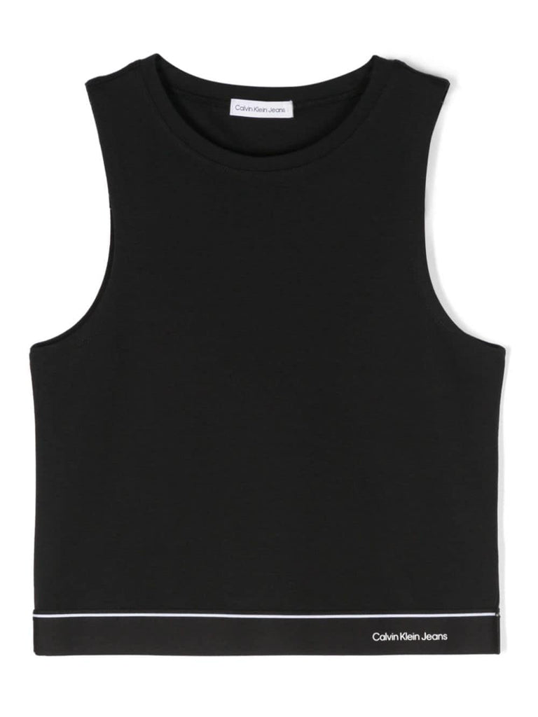 CALVIN KLEIN JEANS LOGO TAPE SLEEVELESS PUNTO TOP