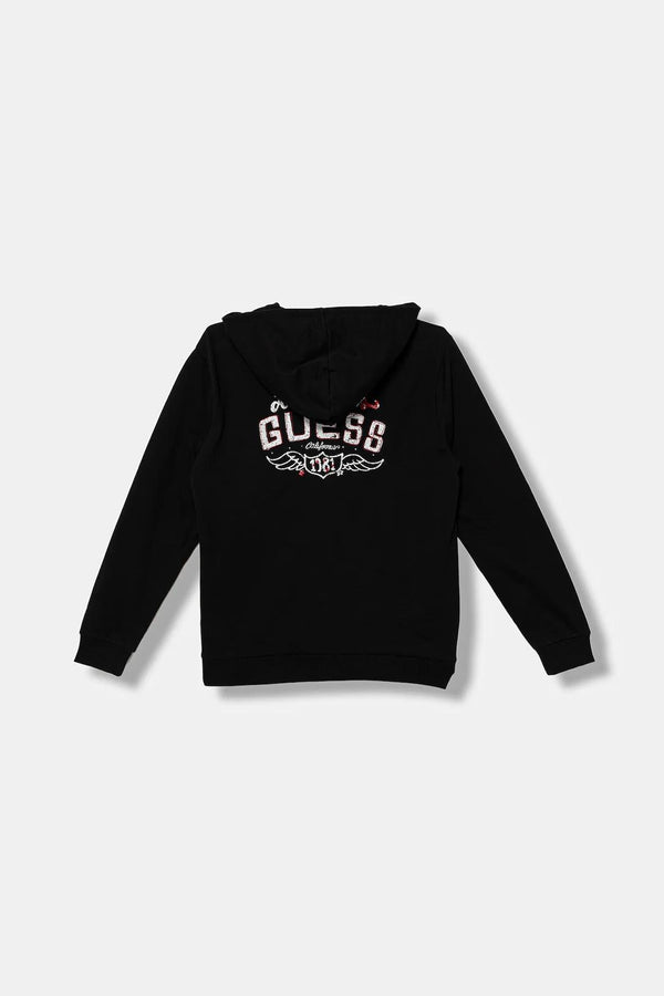 GUESS HOODED LS ACTIVE TOP W/ZIP