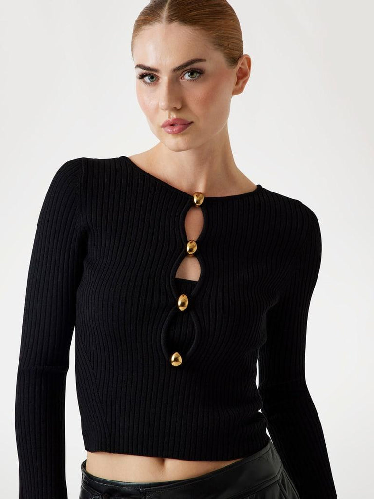 GUESS MARCIANO AGATHE RIBBED LS SWTR