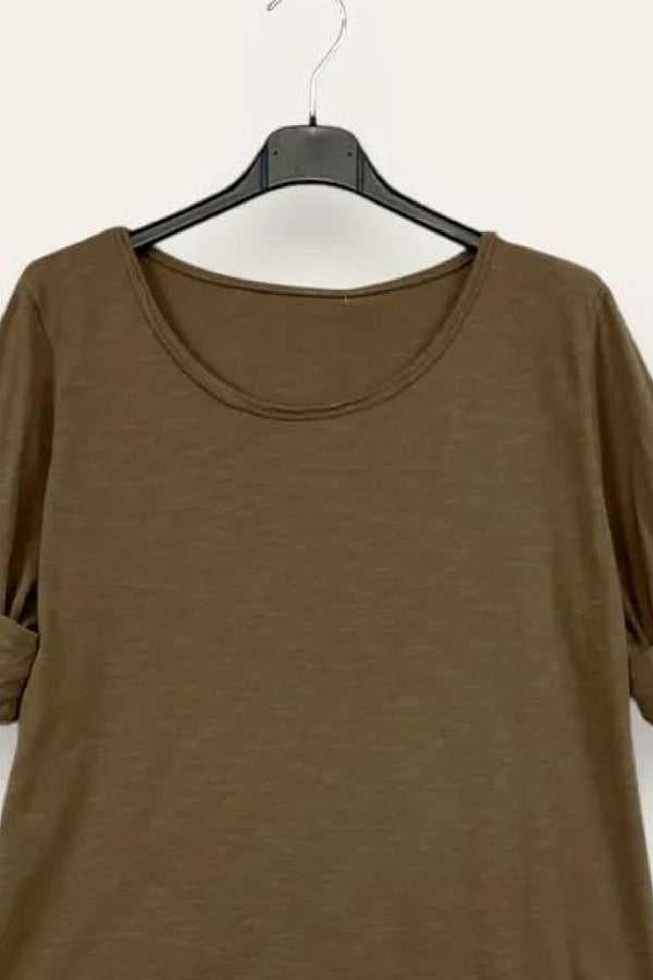 LOVEme Maglietta basica girocollo in cotone, manica lunga