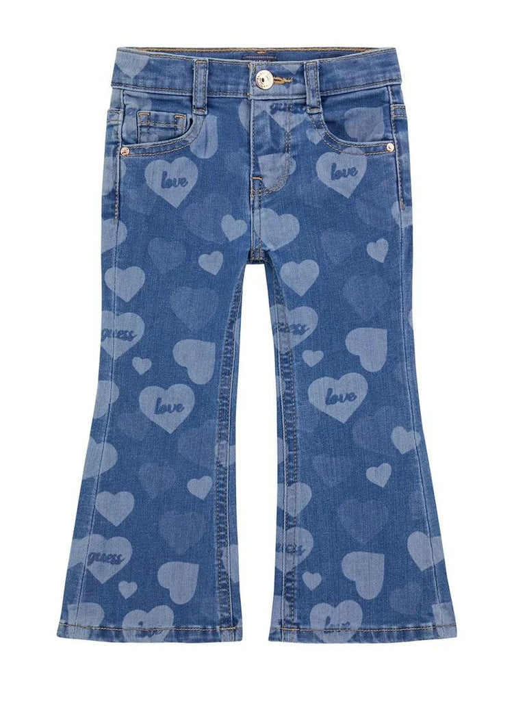 GUESS STR DENIM FLARE PANTS W/LASER