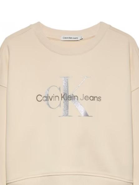 CALVIN KLEIN JEANS GLITTER MONOLOGO CN SWEATSHIRT