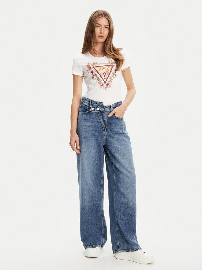 GUESS SS TRIANGLE FLOWERS TEE