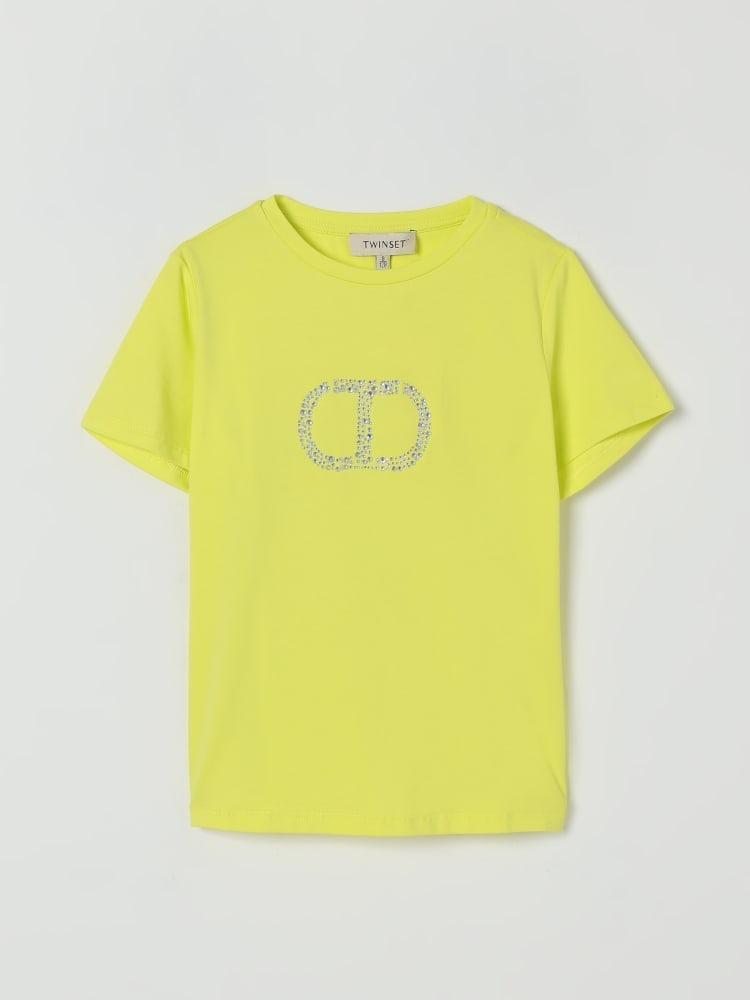 TWINSET T-SHIRT M/C OVAL T STRASS