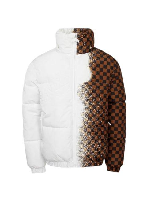 SPRAYGROUND WHITE SPRAY CHECKERED DOWN JACKET
