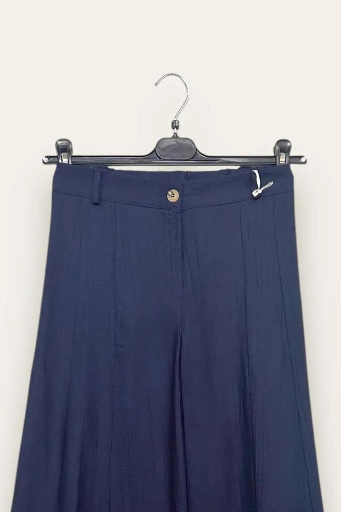 LOVEme Pantalone a palazzo in viscosa goffrata