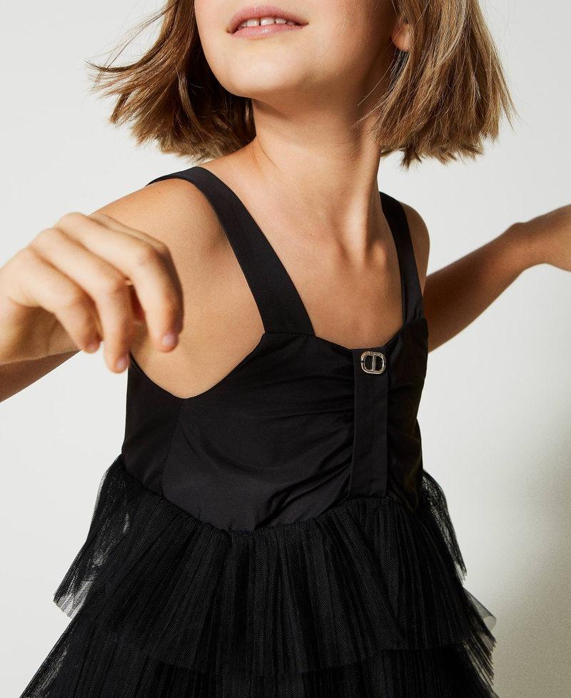 TWINSET ABITO CORTO A BALZE IN TULLE CON CORPINO IN TAF