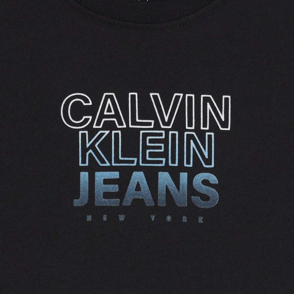 CALVIN KLEIN JEANS GRADIENT FLOCK LOGO SS T-SHIRT