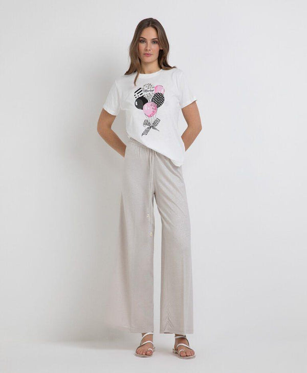 MARKUP T-SHIRT G/C CON STAMPA E APPLI