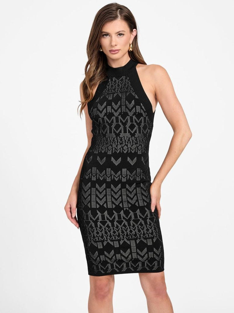 GUESS MARCIANO BILLIE MONOGRAM DRESS SWTR